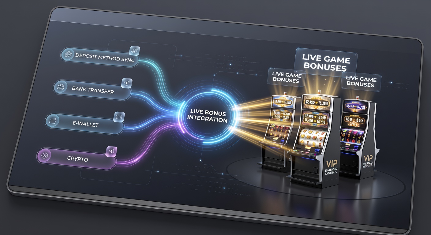 Illustration der Synchronisation von Einzahlungsmethoden und Live-Game-Boni in progressiven Slot-Netzwerken